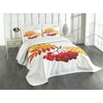 thumbnail image 1 of Ambesonne Rowan Quilted Bedspread Set 3 Pcs, Rural Berries in Fall, King Size, Dark Orange Yellow Red, 1 of 5