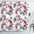 thumbnail image 1 of Ambesonne Rowan Shower Curtain, Abstract Botany Garden, 69"Wx75"L, Ruby Grey Black, 1 of 3
