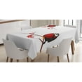 thumbnail image 1 of Ambesonne Rowan Tablecloth Rectangular Table Cover, Cartoon Christmas, 60"x90", Red Black White, 1 of 3