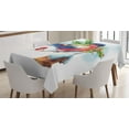 thumbnail image 1 of Ambesonne Rowan Tablecloth Rectangular Table Cover, Christmas Bird Holly Pine, 60"x84", Multicolor, 1 of 3
