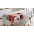 thumbnail image 1 of Ambesonne Rowan Tablecloth Rectangular Table Cover, Christmas Themed Nature, 60"x90", Salmon Red Brown, 1 of 3