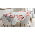 thumbnail image 1 of Ambesonne Rowan Tablecloth Rectangular Table Cover, Leaves Fruits, 52"x70", Red Orange White, 1 of 4