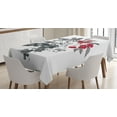 thumbnail image 1 of Ambesonne Rowan Tablecloth Rectangular Table Cover, Rural Natural Foliage, 60"x90", Grey Ruby Black, 1 of 4