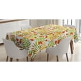 thumbnail image 1 of Ambesonne Rowan Tablecloth Rectangular Table Cover, Rural Plants Wilderness, 52"x70", Green Orange Yellow, 1 of 4