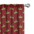 thumbnail image 1 of Ambesonne Royal Window Curtains, Nobility Sign Crown Pattern, Each 28" W x 95" L, Earth Yellow Ruby, 1 of 4