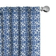 thumbnail image 1 of Ambesonne Royal Blue Curtains, Floral Plain Back Plot, Pair of 28"x95", Dark Violet White, 1 of 4