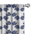 thumbnail image 1 of Ambesonne Royal Blue Curtains, Whimsical Flora Shapes, Pair of 28"x95", Dark Lavender Indigo, 1 of 4