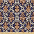 thumbnail image 1 of Ambesonne Royal Blue Fabric by the Yard Upholstery, Floral Damask Oriental, 10 Yards, Dark Peach and Indigo, 1 of 5