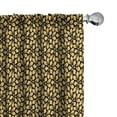 thumbnail image 1 of Ambesonne Royal Curtains, Floral Motifs on Dark Back, Pair of 28"x84", Mustard and Charcoal Grey, 1 of 4