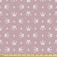 thumbnail image 1 of Ambesonne Royal Fabric by the Yard Upholstery, Retro Crowns and Fleur De Lis, 2 Yards, Dried Rose and White, 1 of 4