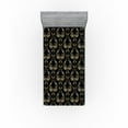 thumbnail image 1 of Ambesonne Royal Fitted Sheet, Floral Rococo Design Damask, Twin XL Size, Charcoal Grey and Pale Yellow, 1 of 5
