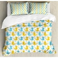 thumbnail image 1 of Ambesonne Rubber Duck Duvet Cover Sets, Hearts Print, 2-King, Yellow Blue, 1 of 7