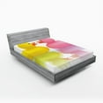 thumbnail image 1 of Ambesonne Rubber Duck Fitted Sheet, Duck Couple in Love, Queen Size, Yellow Pink White, 1 of 2