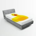 thumbnail image 1 of Ambesonne Rubber Duck Fitted Sheet, Yellow Ducky, Twin XL Size, White and Yellow, 1 of 3