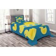 thumbnail image 1 of Ambesonne Rubber Duck Quilted Bedspread Set 2 Pcs, Yellow Submarine, Twin Size, Navy Blue, 1 of 3