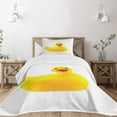 thumbnail image 1 of Ambesonne Rubber Duck Quilted Coverlet 2 Pcs, Yellow Ducky, Twin Size, White and Yellow, 1 of 6