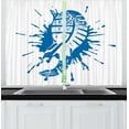 thumbnail image 1 of Ambesonne Running Kitchen Curtains, Footwear Print Paint Splash, 55"x45", Sea Blue White, 1 of 3