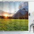 thumbnail image 1 of Ambesonne Rural Shower Curtain, Sunrise On Mountains Image, 69"Wx84"L, Multicolor, 1 of 5