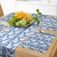 thumbnail image 1 of Ambesonne Russian Table Runner & Placemats, Flower Leaves Porcelain, Placemat 4 pcs + Runner 12"x90", Blue, 1 of 2