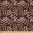 thumbnail image 1 of Ambesonne Rust Color Fabric by the Yard Microfiber, Nude Tones Leaf Branches, 2 Yards, Chestnut Brown Blush, 1 of 2