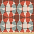 thumbnail image 1 of Ambesonne Rust Fabric by the Yard Upholstery, Retro Oval Ornament Grunge, 5 Yards, Paprika and Pale Teal, 1 of 1