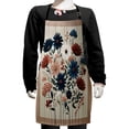 thumbnail image 1 of Ambesonne Rustic Apron with Adjustable Ties, Modern Botanical Wild Floral, Small, Warm Taupe Dark Blue Ruby, 1 of 1