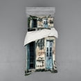 thumbnail image 1 of Ambesonne Rustic Bedding Set 3 Pcs, Doors of Old Rock House, Twin XL, Teal Grey, 1 of 3