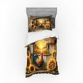 thumbnail image 1 of Ambesonne Rustic Bedding Set 3 Pcs, Sunset Rooster Sunflowers, Twin, Earth Yellow and Caramel, 1 of 2