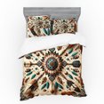 thumbnail image 1 of Ambesonne Rustic Bedding Set 4 Pcs, Feathers and Arrows Folk Art, Calking, Redwood Teal Champagne, 1 of 2