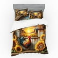 thumbnail image 1 of Ambesonne Rustic Bedding Set 4 Pcs, Sunset Rooster Sunflowers, Calking, Earth Yellow and Caramel, 1 of 2