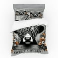 thumbnail image 1 of Ambesonne Rustic Bedding Set 4 Pcs, Vintage Farmhouse Cow Cheeks, Calking, Grey Black and Orange, 1 of 2