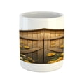 thumbnail image 1 of Ambesonne Rustic Ceramic Coffee Mug, Barn Cottage Summer Flowers, 11 oz, Earth Yellow and Cocoa, 1 of 4