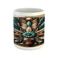 thumbnail image 1 of Ambesonne Rustic Ceramic Coffee Mug, Southwestern Wreath Ethnic, 11 oz, Turquoise Redbrown and Tan, 1 of 4