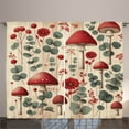 thumbnail image 1 of Ambesonne Rustic Curtains 2 Panel Set, Floral Woodland Mushrooms, 108" x 63", Champagne Dark Coral, 1 of 3