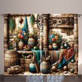thumbnail image 1 of Ambesonne Rustic Curtains 2 Panel Set, Grunge Ethnic Vases Objects, 108" x 90", Pale Brown Teal Cinnamon, 1 of 3