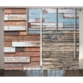 thumbnail image 1 of Ambesonne Rustic Curtains 2 Panel Set, Old Mixture Rusty Design, 108" x 96", Brown and Blue, 1 of 3