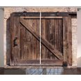 thumbnail image 1 of Ambesonne Rustic Curtains 2 Panel Set, Vintage Sliding Door, 108" x 90", Brown Beige, 1 of 2