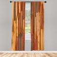 thumbnail image 1 of Ambesonne Rustic Curtains, Barn House Door Print Farm, Pair of 28"x63", Umber, 1 of 2