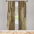 thumbnail image 1 of Ambesonne Rustic Curtains, Grunge Barn Door Farm Art, Pair of 28"x63", Sepia Dusk, 1 of 2