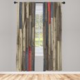 thumbnail image 1 of Ambesonne Rustic Curtains, Grunge Barn Door Farm Art, Pair of 28"x95", Army Green, 1 of 2