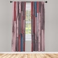 thumbnail image 1 of Ambesonne Rustic Curtains, Grunge Barn Door Farm Art, Pair of 28"x95", Dried Rose, 1 of 2