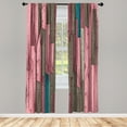 thumbnail image 1 of Ambesonne Rustic Curtains, Grunge Barn Door Farm Art, Pair of 28"x95", Pale Pink, 1 of 2
