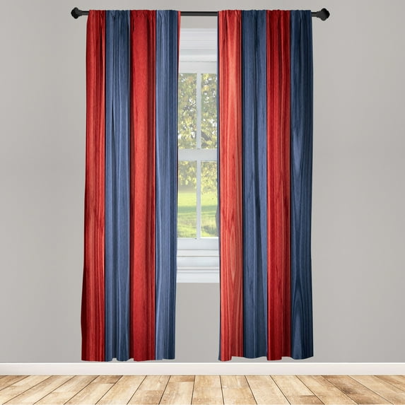 Ambesonne Rustic Curtains, Vertical Cottagecore Artwork, Pair of 28"x95", Ruby