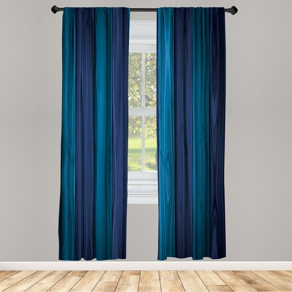 Ambesonne Rustic Curtains, Vertical Cottagecore Artwork, Pair of 28"x95", Sea Blue