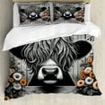 thumbnail image 1 of Ambesonne Rustic Duvet Cover Set, Vintage Farmhouse Cow Cheeks, King, Grey Black and Orange, 1 of 6