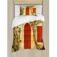 thumbnail image 1 of Ambesonne Rustic Duvet Cover Sets, Aged Doors Tuscan House, 2-Twin, Yellow Beige Red, 1 of 4