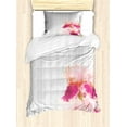 thumbnail image 1 of Ambesonne Rustic Duvet Cover Sets, Colorful Poppy Flowers, 2-Twin, White Salmon, 1 of 4