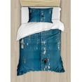 thumbnail image 1 of Ambesonne Rustic Duvet Cover Sets, Distressed Worn Wooden Door, 2-Twin, Sea Blue Beige, 1 of 4