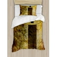 thumbnail image 1 of Ambesonne Rustic Duvet Cover Sets, Historical Italian Door, 2-Twin, Amber Brown, 1 of 4
