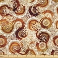 thumbnail image 1 of Ambesonne Rustic Fabric by the Yard Upholstery, Watercolor Circular Shapes, 1 Yard, Dark Orange and Seal Brown, 1 of 5